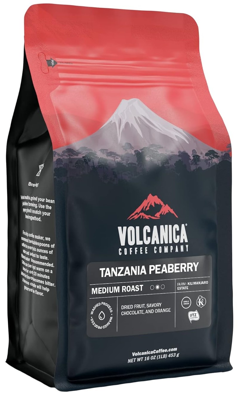 Volcanica Tanzania Peaberry WHole Bean Coffee.